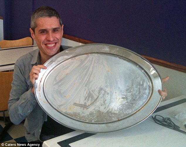 Robert Pinto after he polished off 6,000-calorie breakfast Robert Pinto 2